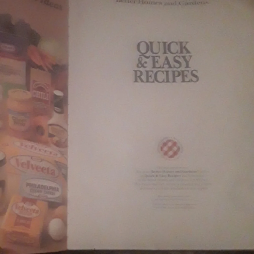 BETTER HOMES Quick/Easy Picture COOK BOOK  NVC